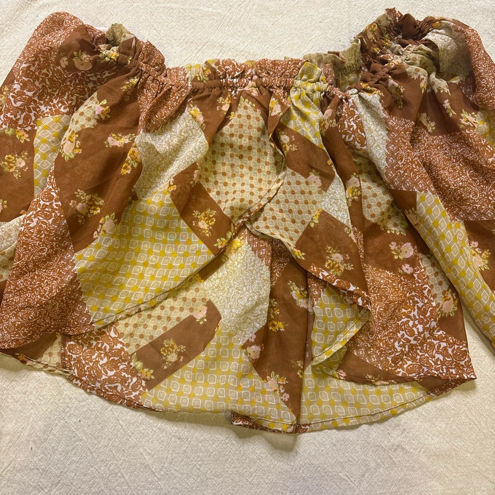 Live 4 Truth Boho Patchwork Off-Shoulder Blouse - image 4